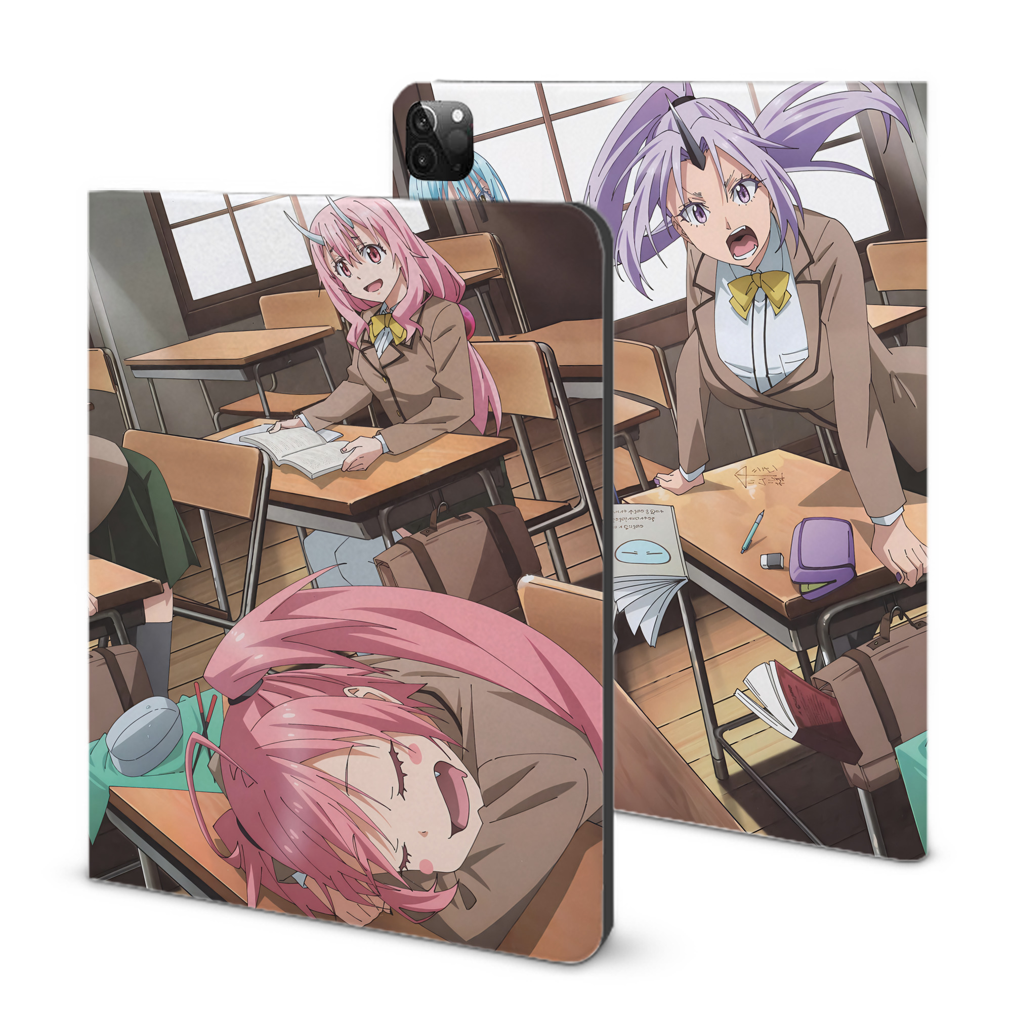 （画像用） 転スラ Regarding Reincarnated to Slime IPadケース ペンホルダー付き ブックスタイルデザイン